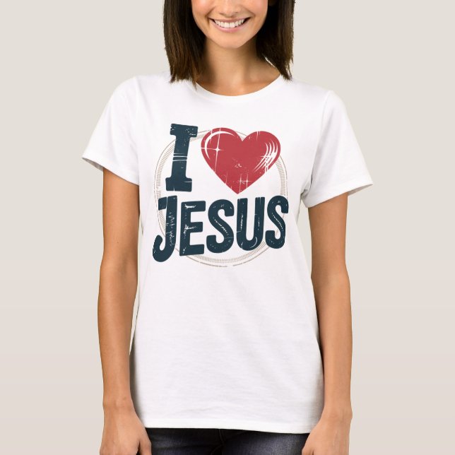 I Love Jesus Vintage Shirt T (Framsida)