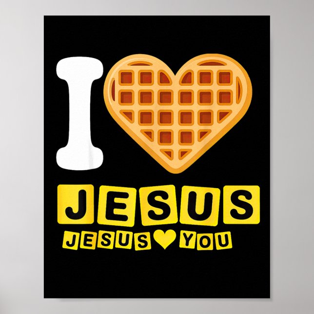 I Love Jesus Waffle Heart  Poster (Framsidan)