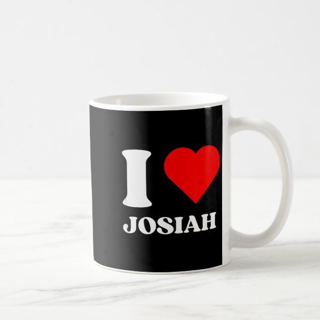 I Love Josiah I Heart Josiah Name Y2k Valentines D Kaffemugg (Höger)