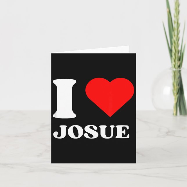 I Love Josue I Heart Josue Name Y2k Valentines Day Kort (Framsida)
