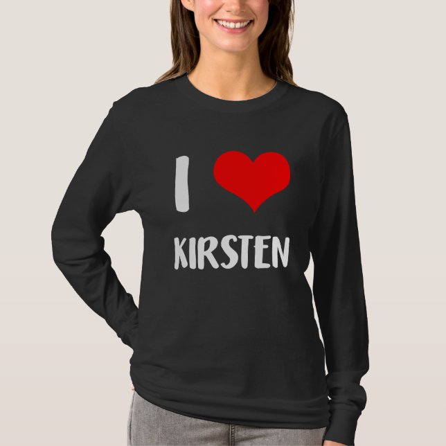 I love KIRSTEN  valentine guy heart Anniversary 6 T Shirt (Framsida)