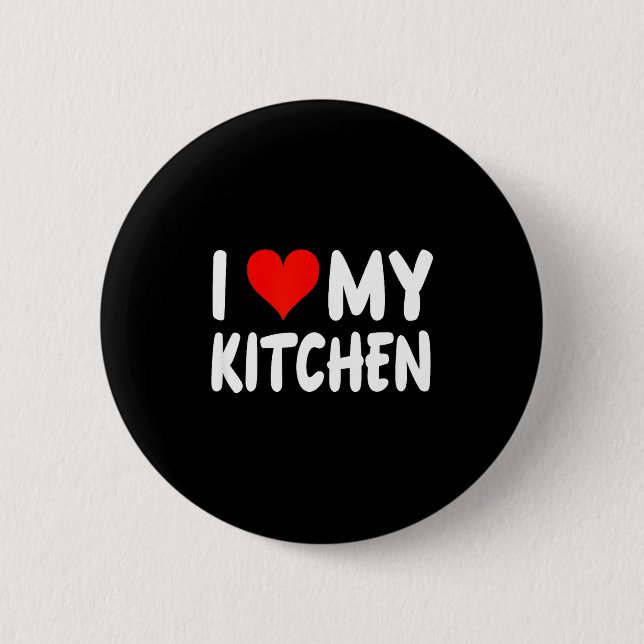 I Love Kitchen - Heart - Funny Cute Cook Remodel C Knapp (Framsida)