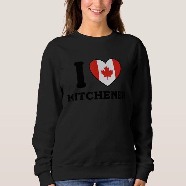 I Love Kitchener Canada Heart Flag T Shirt (Framsida)