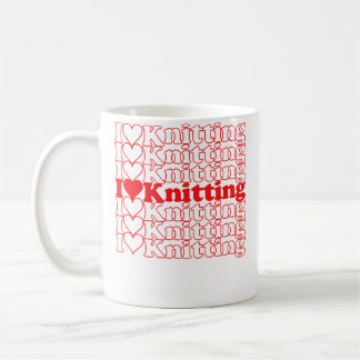 I Love Knitting Cool Vintage Inspired For Knitters Kaffemugg
