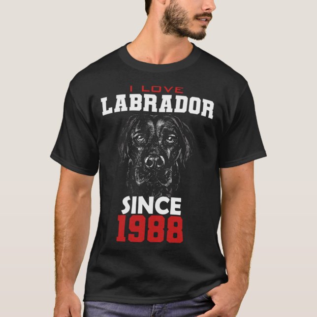 I love labrador since 1988 t shirt (Framsida)