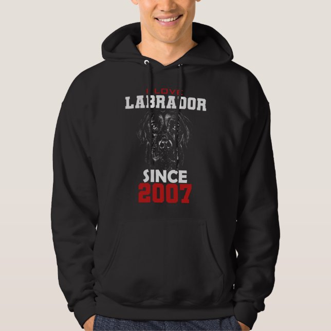 I love labrador since 2007 hoodie (Framsida)