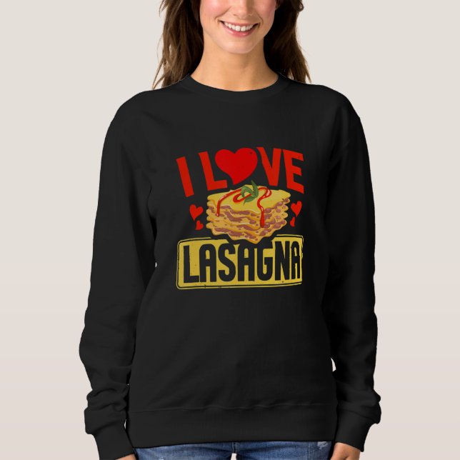 I Love Lasagna Pasta Italian Food T Shirt (Framsida)