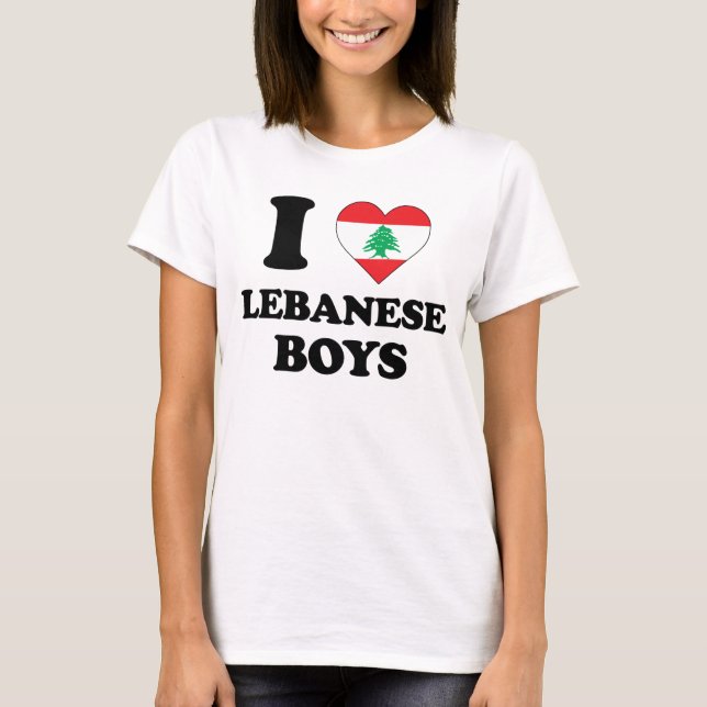 I love Lebanese Boys Tee Shirt (Framsida)