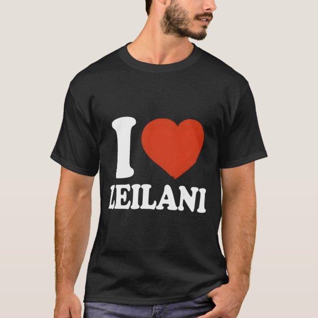 I Love Leilani I He Leilani Red He T Shirt (Framsida)