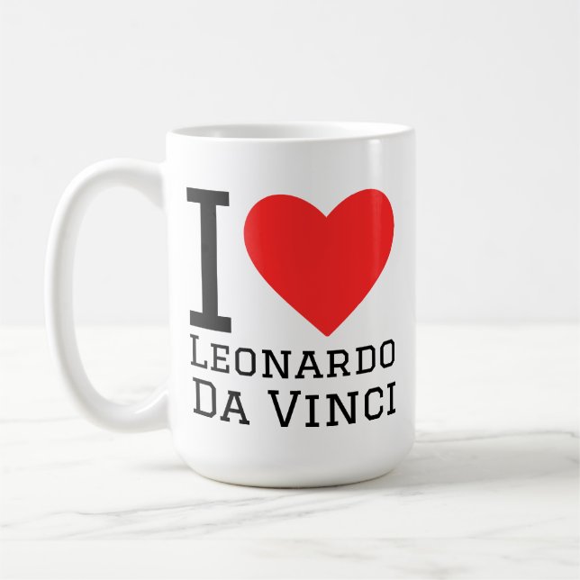 I love Leonardo da Vinci  Kaffemugg (Vänster)