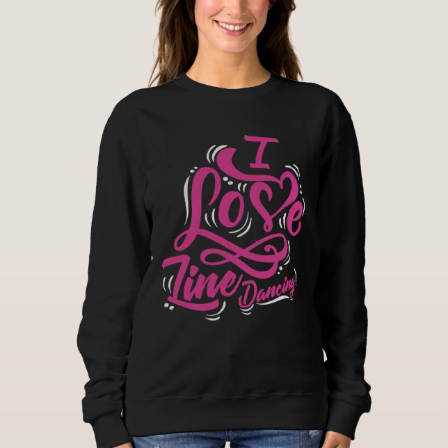 I Love Line Dancing  Cute Women Line Dancer T Shirt (Framsida)