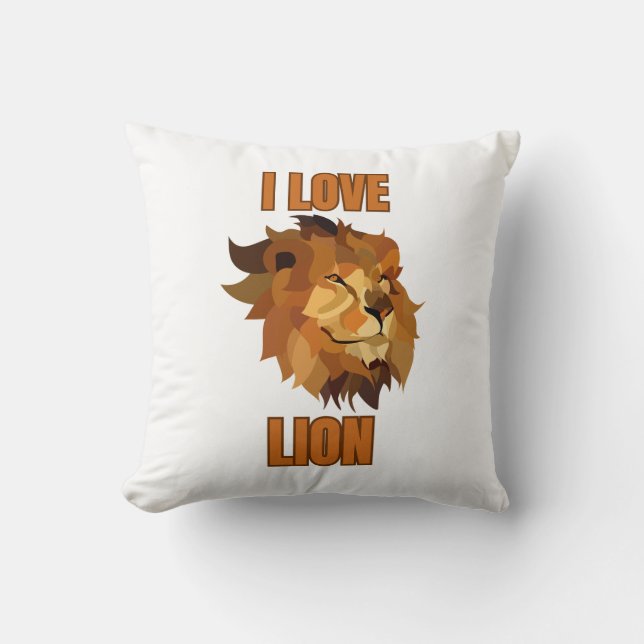 I Love Lion – Animal Lover Design for Wildlife Fan Kudde (Framsida)