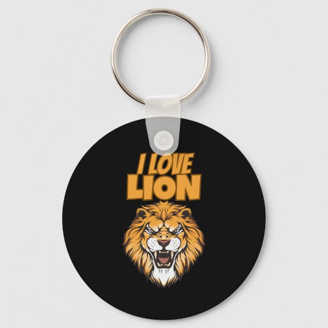 I Love Lion – Animal Lover Design for Wildlife Fan Nyckelring (Framsida)