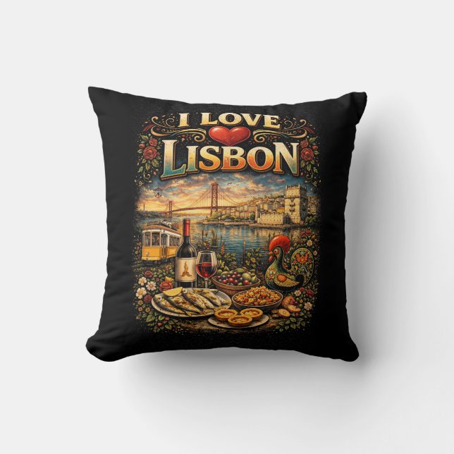 I Love Lisbon Kudde (Framsida)
