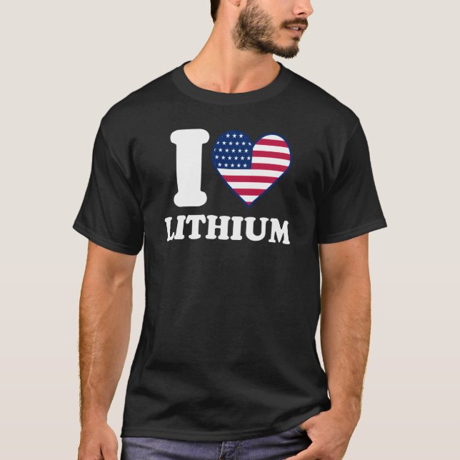 I love Lithium I heart Lithium T Shirt (Framsida)