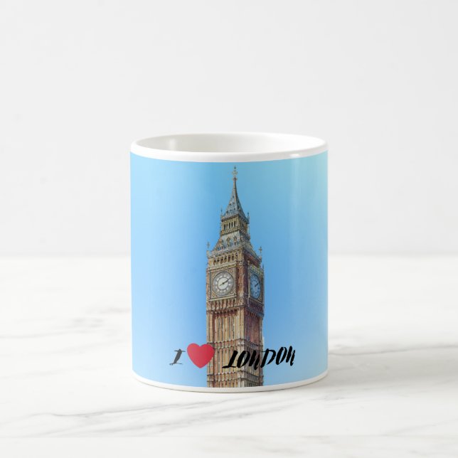 I Love London Mug – Big Ben Illustration Souvenir  Kaffemugg (Center)