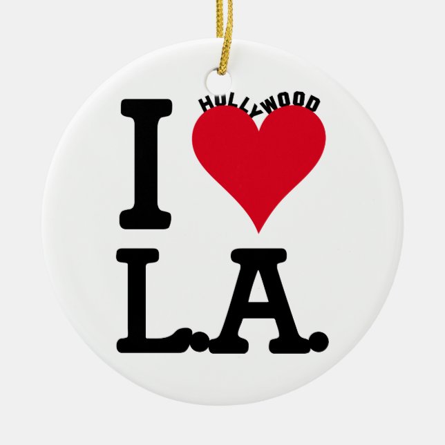 I LOVE LOS ANGELES JULGRANSPRYDNAD KERAMIK (Framsidan)
