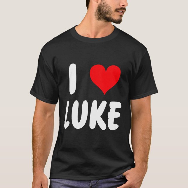 I Love Luke - Heart - Name  T Shirt (Framsida)