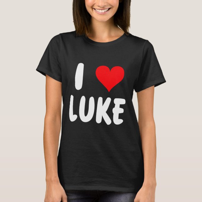 I Love Luke - Heart - Name  T Shirt (Framsida)