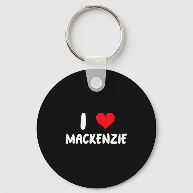I Love Mackenzie - Heart - Name  Nyckelring (Framsida)