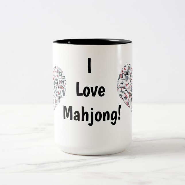 I Love Mahjong Mug Två-Tonad Mugg (Center)
