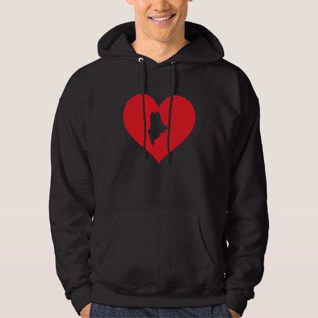 I Love Maine Heart  Resident State Pride Hoodie (Framsida)