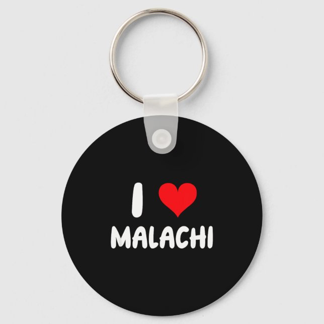 I Love Malachi - Heart - Name  Nyckelring (Framsida)
