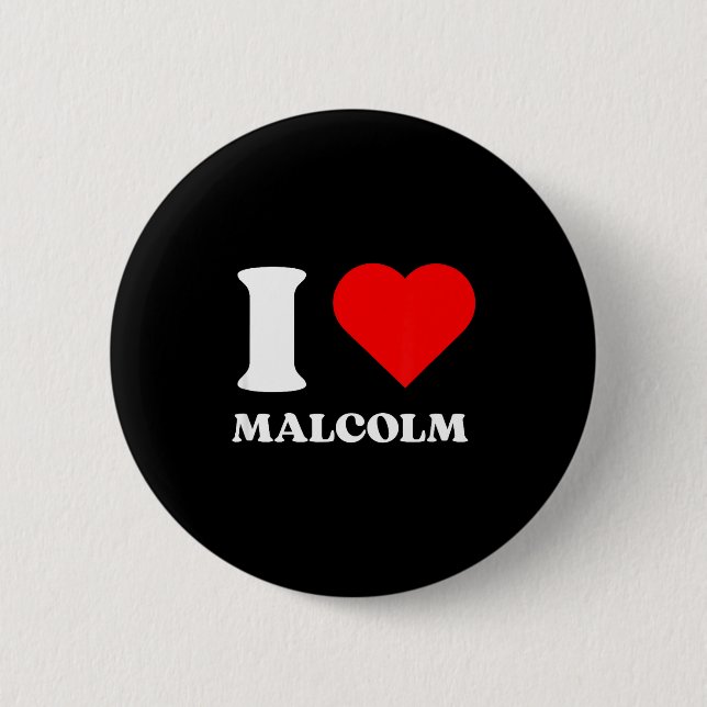 I Love Malcolm I Heart Malcolm Name Y2k Valentines Knapp (Framsida)