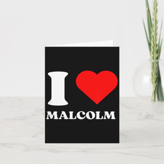 I Love Malcolm I Heart Malcolm Name Y2k Valentines Kort (Framsida)