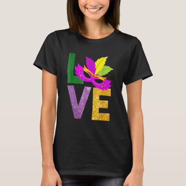 I Love Mardi Gras Fleur-de-Lis Parade Men Women Ki T Shirt (Framsida)