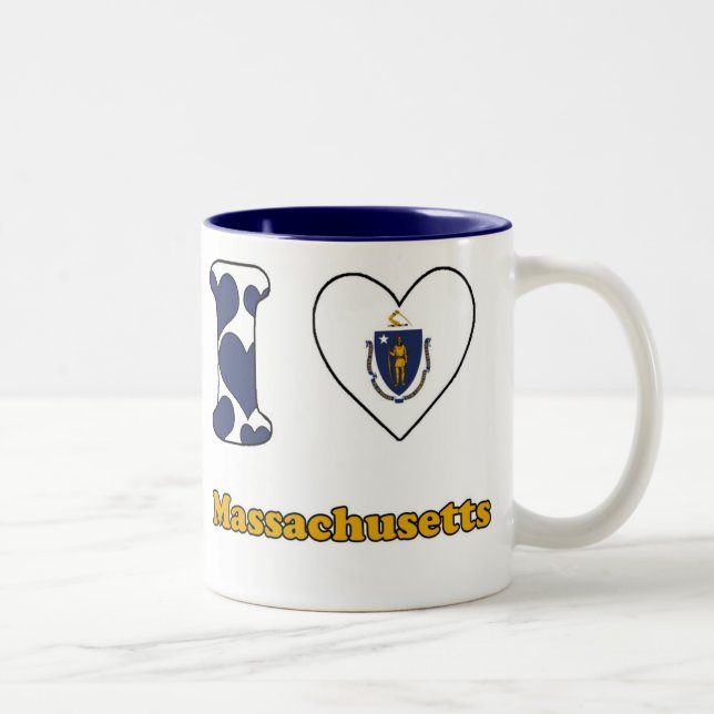 I love Massachusetts Två-Tonad Mugg (Höger)