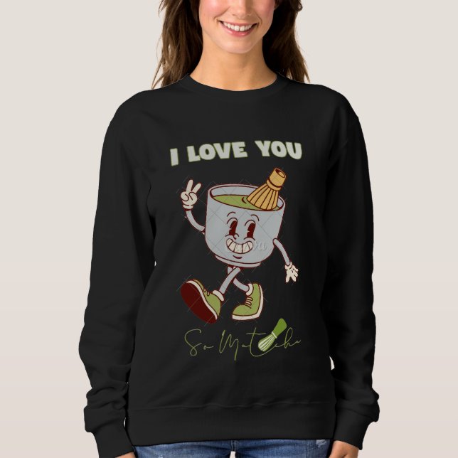 I Love Matcha Cozy Minimal Hoodie T Shirt (Framsida)