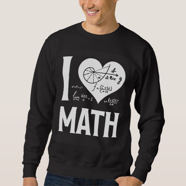 I Love Math  2 Lång Ärmad Tröja (Framsida)