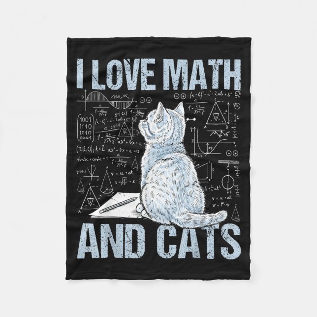 I Love Math And Cats Science Teacher Student Funny Fleecefilt (Framsidan)
