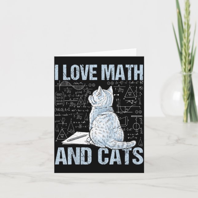 I Love Math And Cats Science Teacher Student Funny Kort (Framsida)