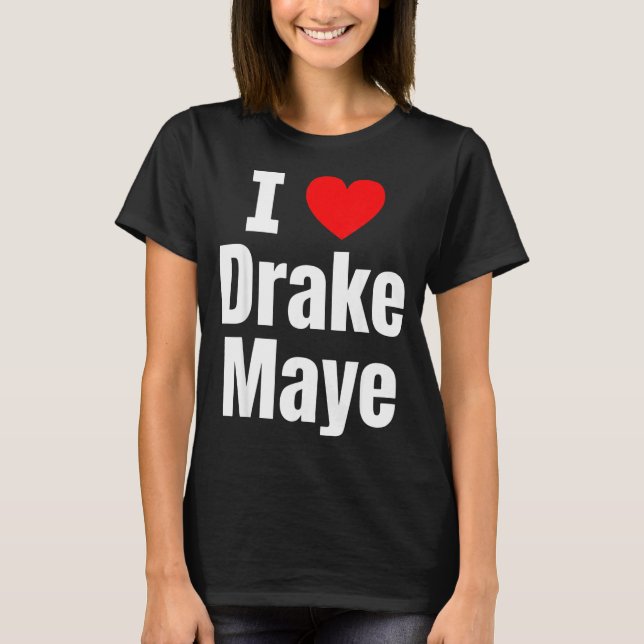I Love Maye Football Fan  T Shirt (Framsida)