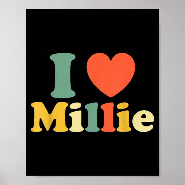 I Love Millie, I Heart Millie, Red Heart Valentine Poster (Framsidan)