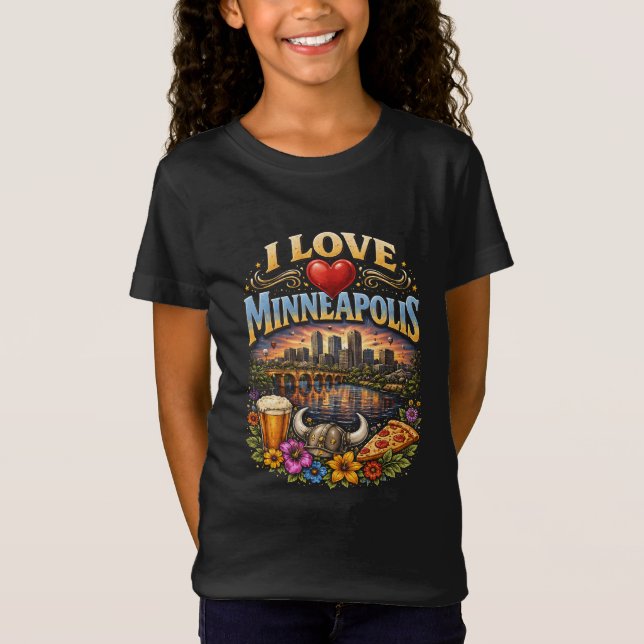 I Love Minneapolis T Shirt (Framsida)