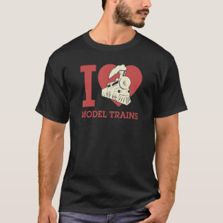 I Love Model Trains I Heart Model Trains Railfan T Shirt