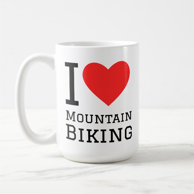 I love mountain biking kaffemugg (Vänster)