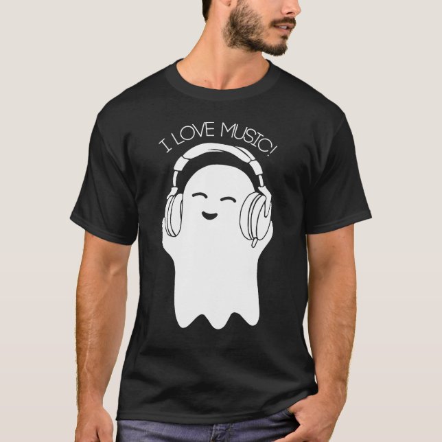 I love music ghost t shirt (Framsida)