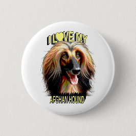 I Love My Afghan Hound – Elegant Dog Lover Design Knapp