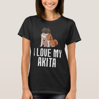 I Love My Akita T Shirt