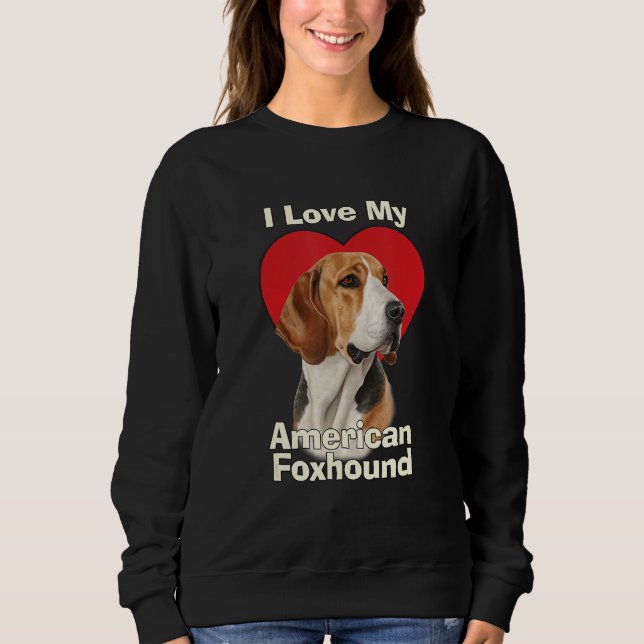 I Love My American Foxhound Puppy Dog T Shirt (Framsida)