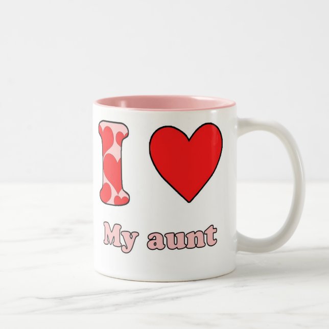 I love My aunt Två-Tonad Mugg (Höger)