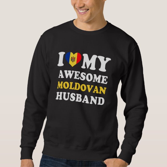 I love My Awesome Moldovan Husband Funny Lång Ärmad Tröja (Framsida)