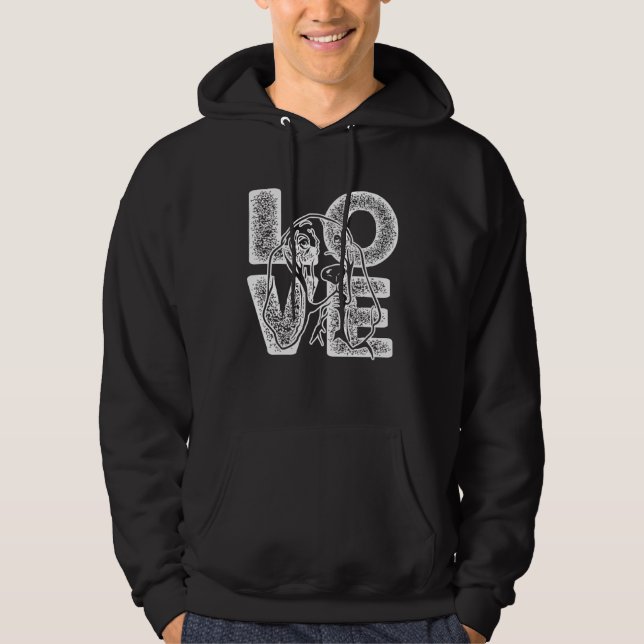 I Love My Basset Hound Dog  Theme Hoodie (Framsida)