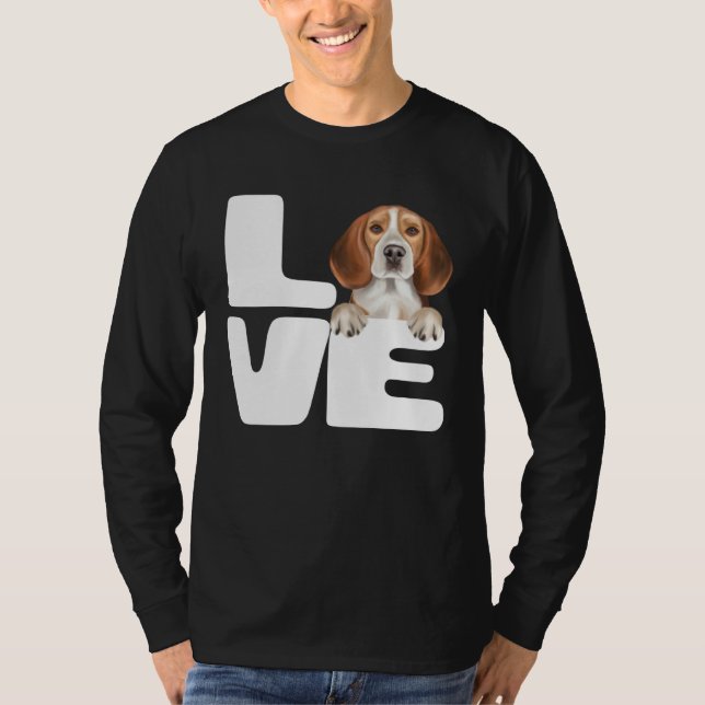 I Love My Beagle Dog T Shirt (Framsida)