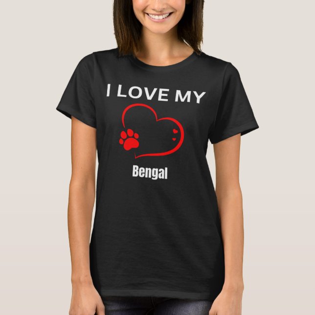 I love my bengal breed cat Cat T Shirt (Framsida)