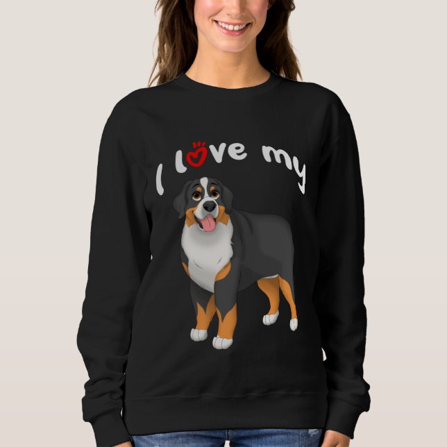 I Love My Bernese Mountain Dog T Shirt (Framsida)